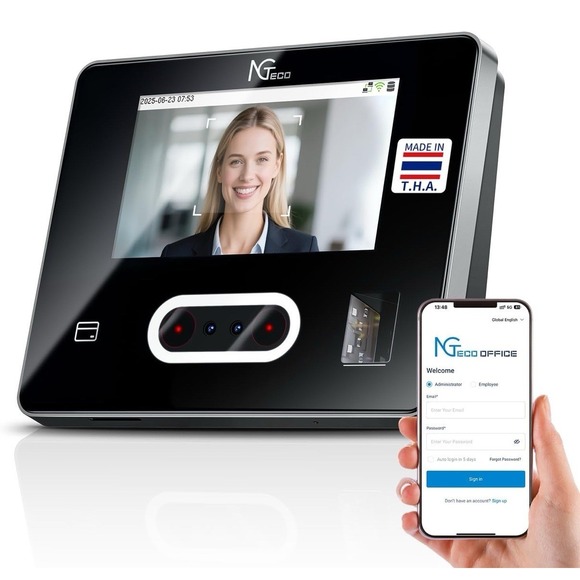 Time Clock Cloud-Based with Touch Screen Face/Fingerprint/Card/PIN